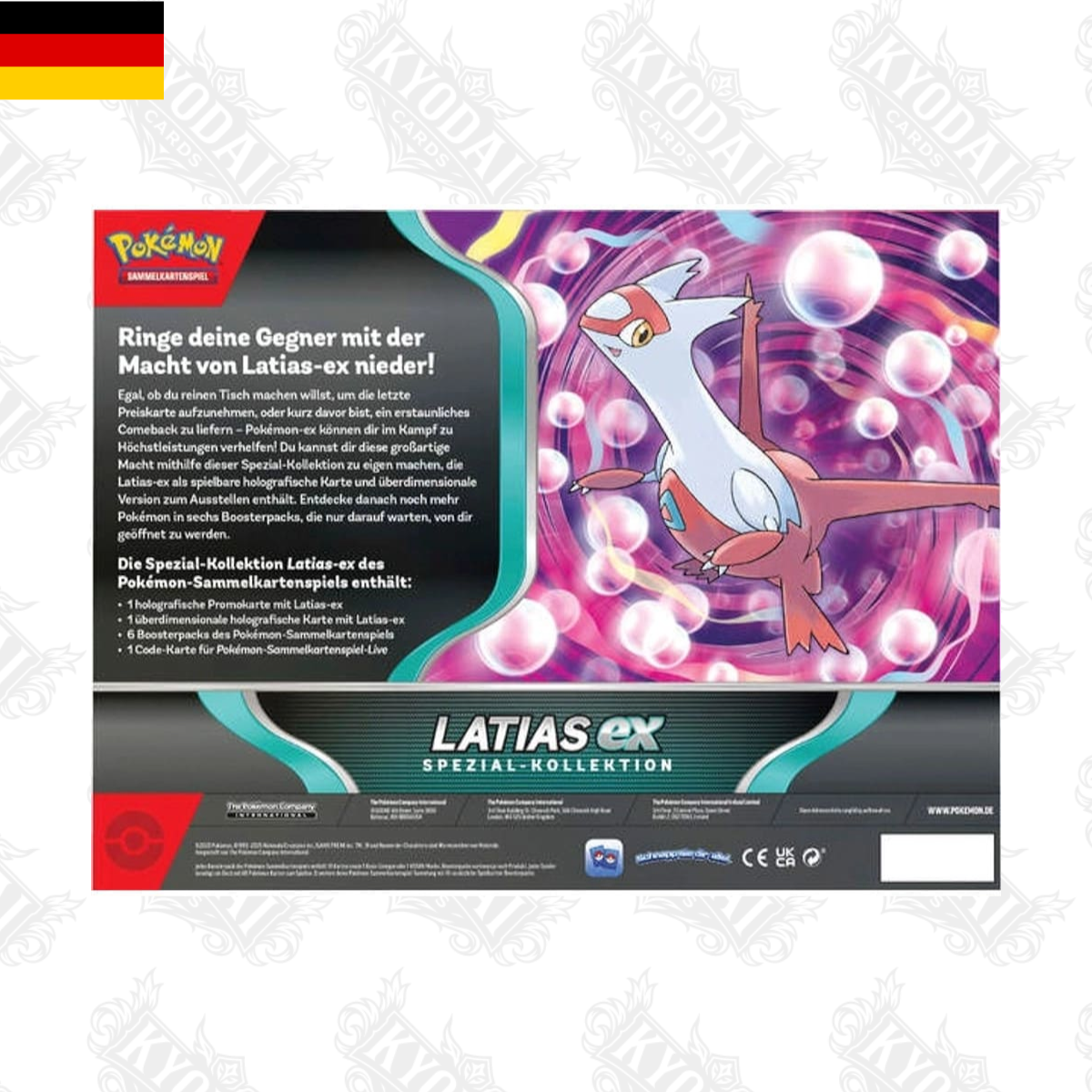 Latias ex Spezial Kollektion DE Rückseite - KyodaiCards
